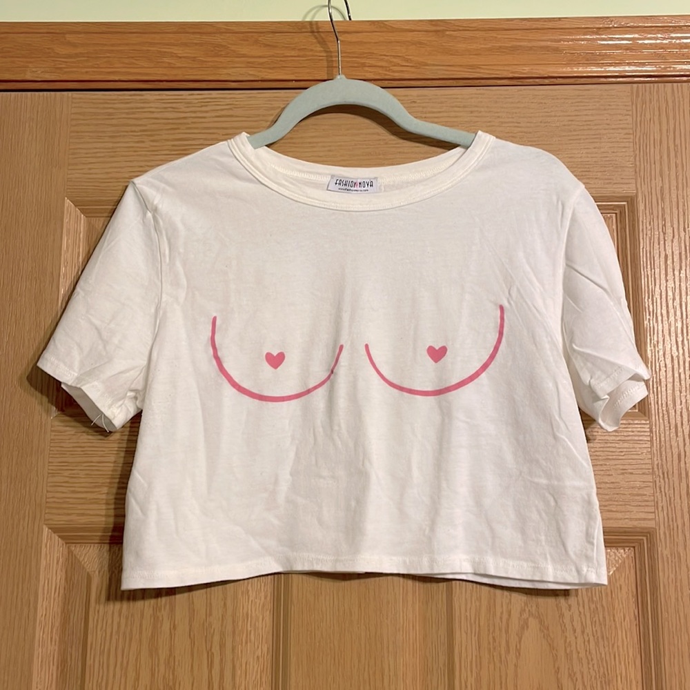 Pink boob crop top